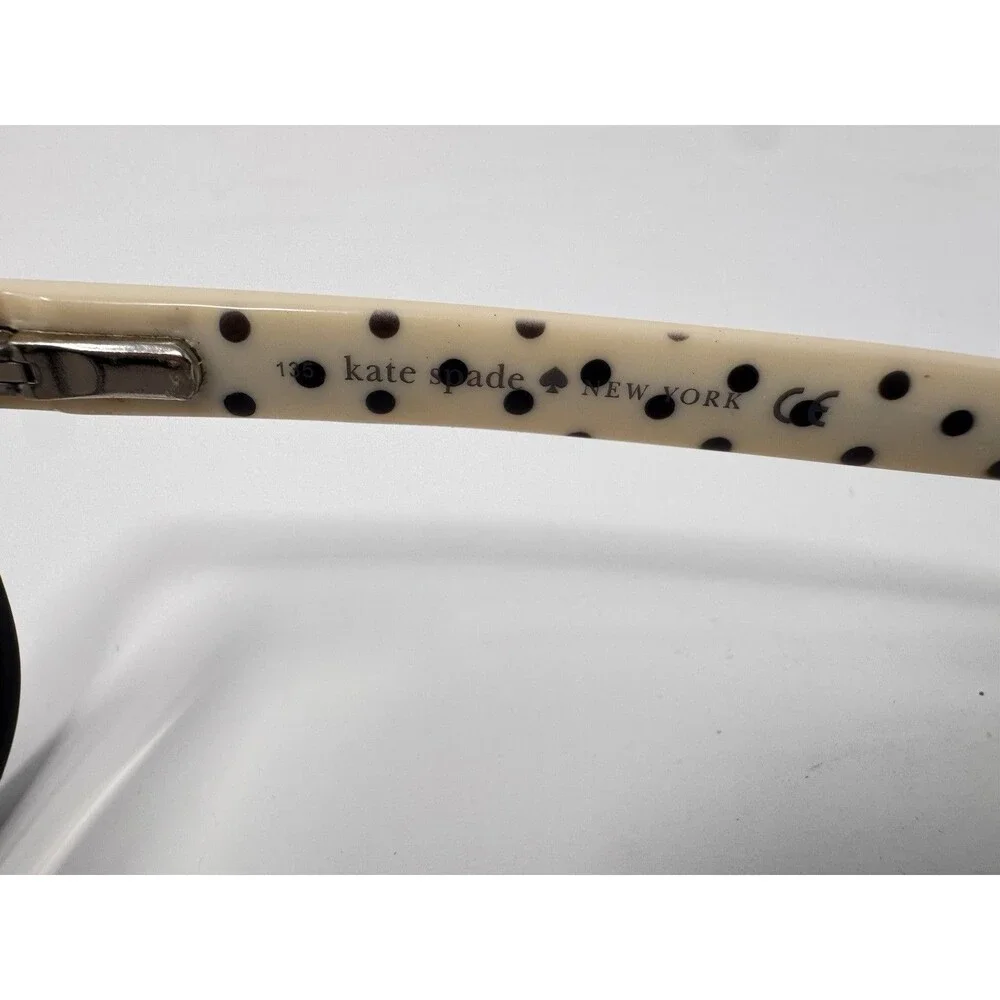 Kate Spade Tattie BY20 Eyeglass Frames Only 51-17-135 Black Cream Polka Dot Case